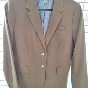 J. Crew Camel Blazer with Brass Accents